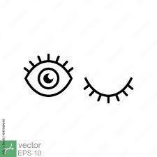 eye and eyelash icon simple outline