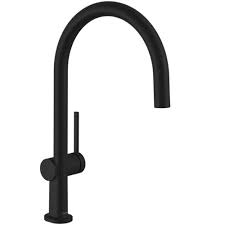 Black kitchen sink taps pull out spray mixer single lever swivel spout brass tap. Hansgrohe Talis M54 Matt Black Single Lever Kitchen Sink Mixer Tap 72804670 Kitchen From Taps Uk