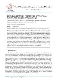 Pdf Sound Absorption Properties Of Tropical Plants For
