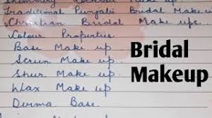 bridal makeup notes beauty diploma