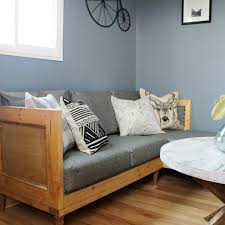 Resurrected pallet wood sofa with casters How To Build A Couch Yep For Real