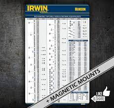 irwin hanson tap chart drill sizes with