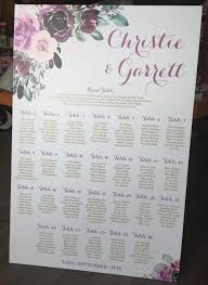 Purple Floral Design Seating Chart