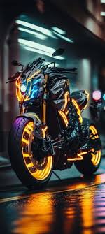 neon glow super bike wallpaper