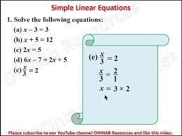 Simple Linear Equations For Beginners
