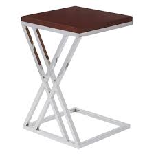 Finish is more red in person than espresso. Wall Street Side Table In Chrome Finish Overstock 23433188