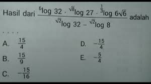 Misal kita akan menghitung nilai dari 2³, akan di peroleh 2³=2x2x2=8. Contoh Pembahasan Soal Logaritma 5 Youtube