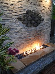 Outdoor Stacked Stone Fireplace