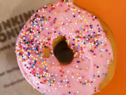 strawberry frosted with sprinkles donut