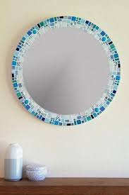 mosaic mirror in blue turquoise silver
