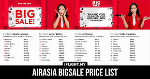 Bundle your flight + hotel & save! Airasia Big Sale Price List Travel From As Low As Rm12 Iflight My