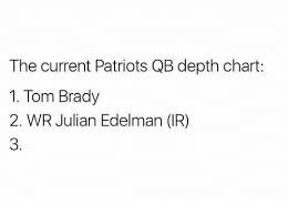 The Current Patriots Qb Depth Chart 1 Tom Brady 2 Wr Julian