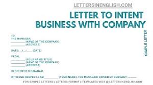 letter of intent to do business how