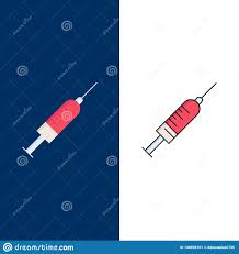 Syringe Injection Vaccine Needle Shot Flat Color Icon