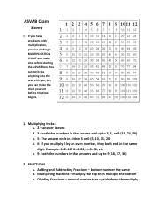 Asvab Math Study Pdf Asvab Cram Sheet If You Have Problems