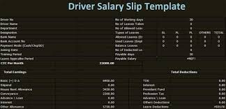 Download Driver Salary Slip Template Excel Format In Excel For