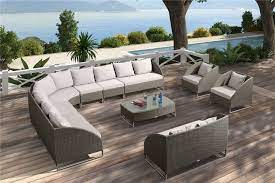 Grey 12 Seater Outdoor Wicker Sofa Set