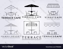 Set Bundle Terrace Cafe Logo Icon