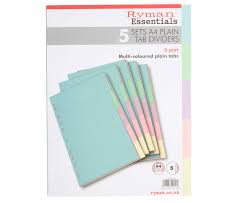 Ryman 5 Part Dividers A4 Plain Pack Of 5
