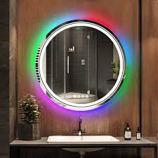 led bathroom mirror round makeup vanity