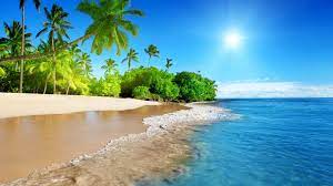 Tropical beach, sea, calm, sunny day ...