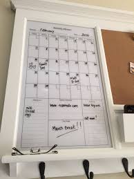 White Dry Erase Calendar Framed Kitchen