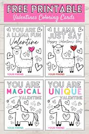 free printable valentine coloring cards