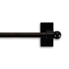 30 in single curtain rod in black with