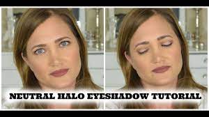 neutral halo eyeshadow tutorial blue