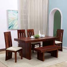 Discover hay's selection of contemporary dining tables here. Kendalwood Furniture Premium Dining Room Furniture Wooden Dining Table With 4 Chairs 1 Bench Solid Wood 6 Seater Dining Set Price In India Buy Kendalwood Furniture Premium Dining Room Furniture