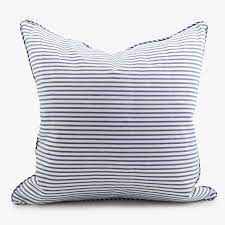 stripe cushion blue white light in