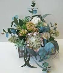 Like most wedding services, the cost of wedding flowers typically rises in the wedding season, which runs from june to september in the uk. Australian Native Flower Protea Blue Gum Wedding Bouquet Rustic Roses Fake Posy Ebay