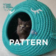 Your kitties will love it, and it will fit right in with the rest of your diy decor. Cat Bed Crochet Pattern Cat Cave Crochet Pattern Pdf Tutorial Etsy Crochet Cat Bed Cat Cave Crochet Pattern Crochet Cat