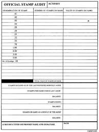 Figure 1 3 Example Of An Official Stamp Audit Form
