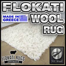 flokati wool rug ivory white made