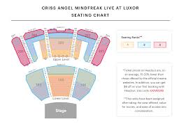 All Inclusive Luxor Seating Chart For Criss Angel Theater