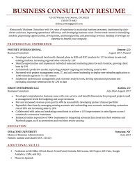 business consultant resume sle