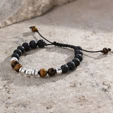lave stones brown tiger eye stones custom beaded men s bracelet