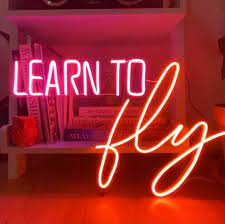 Learn To Fly Led Neon Light Sign Lamp