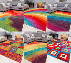 funky bright rainbow rugs modern multi