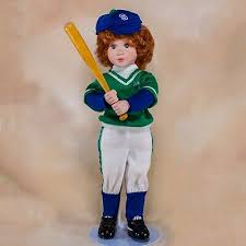Porcelain Baseball Player Girl Doll 14