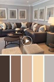 Peaceful Brown Gray Living Room Color