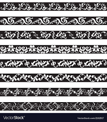 Black White Ornament Border Designs Royalty Free Vector