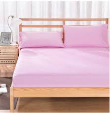 satin pink plain double bed sheet