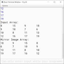 mirror image of an array java program