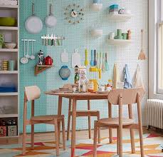Painted Pegboard Wall In Kitchen