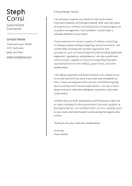 government contractor cover letter