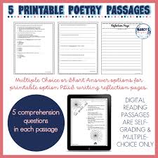 poetry reading comprehension pages