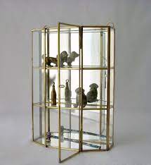 Vintage Glass And Brass Mirrored
