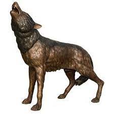 Wolf Sculpture Animal Statues Bronze